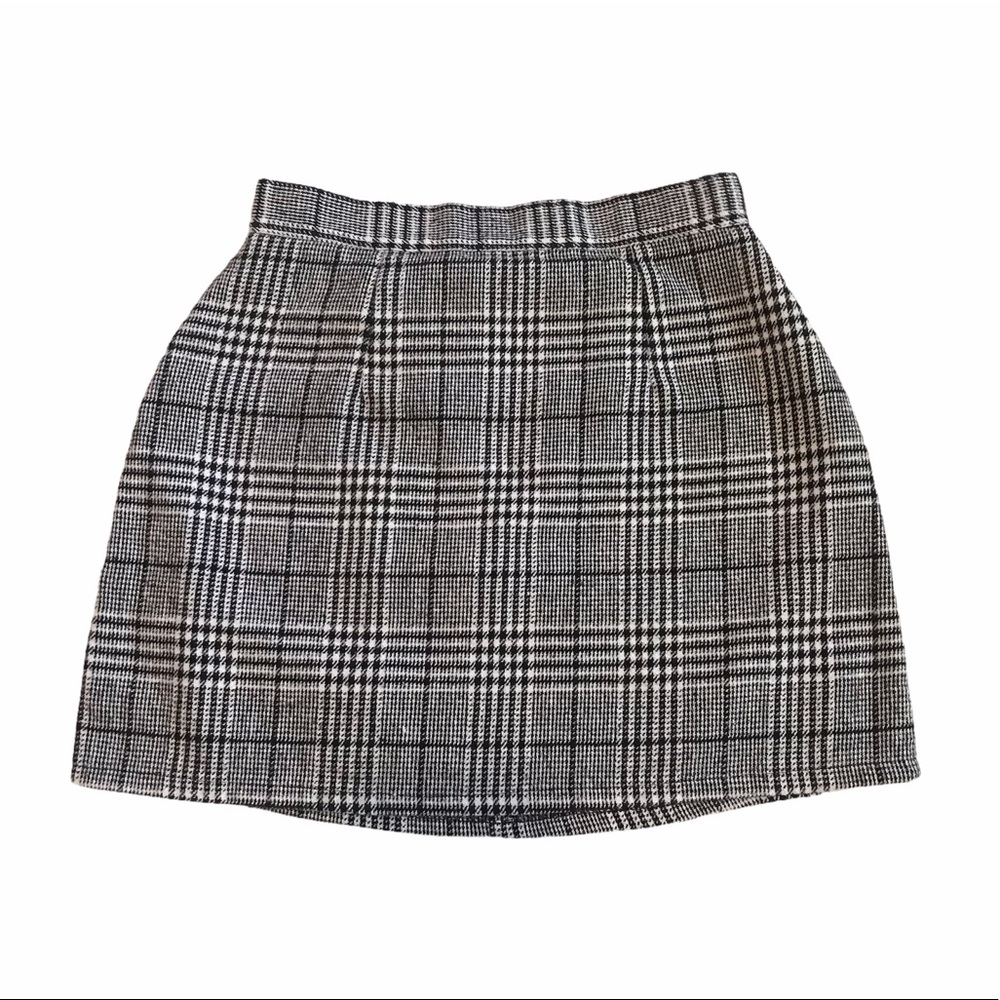 Plaid SHEIN Black & White Mini Skirt